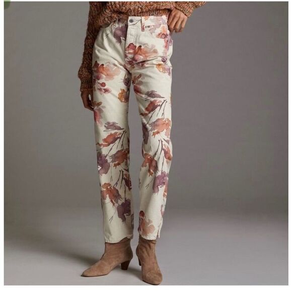 AG Adriano Goldschmied Alexxis high waist jeans in Wine Floral neutral sz 28 NWT - Picture 1 of 12